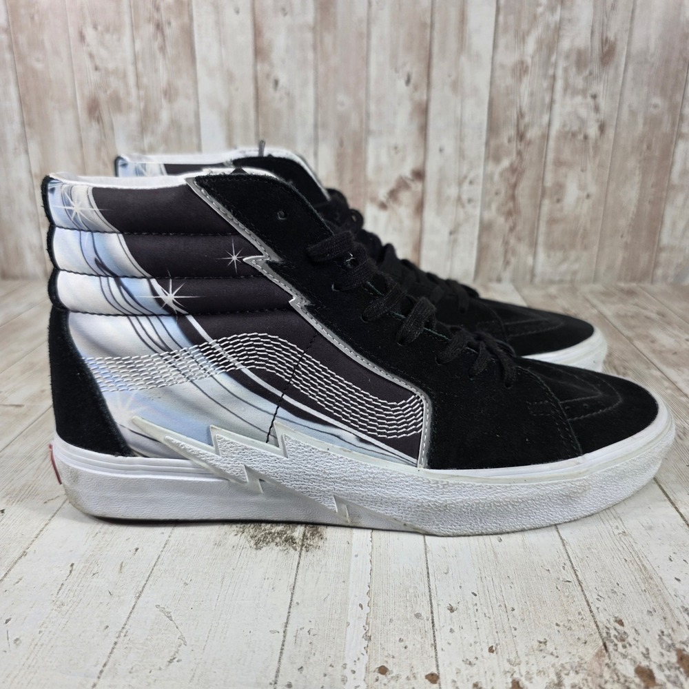 Vans Sk8-Hi Bolt Black White Celestial Lightning High Top Mens Shoes Size 12